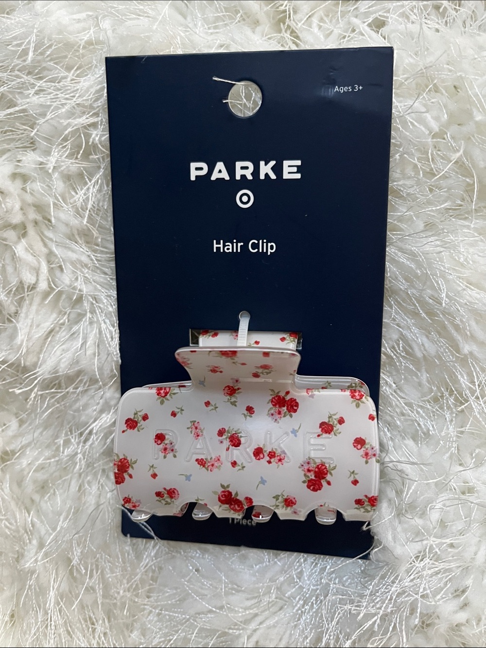 Parke x Target claw hair  clip cream floral